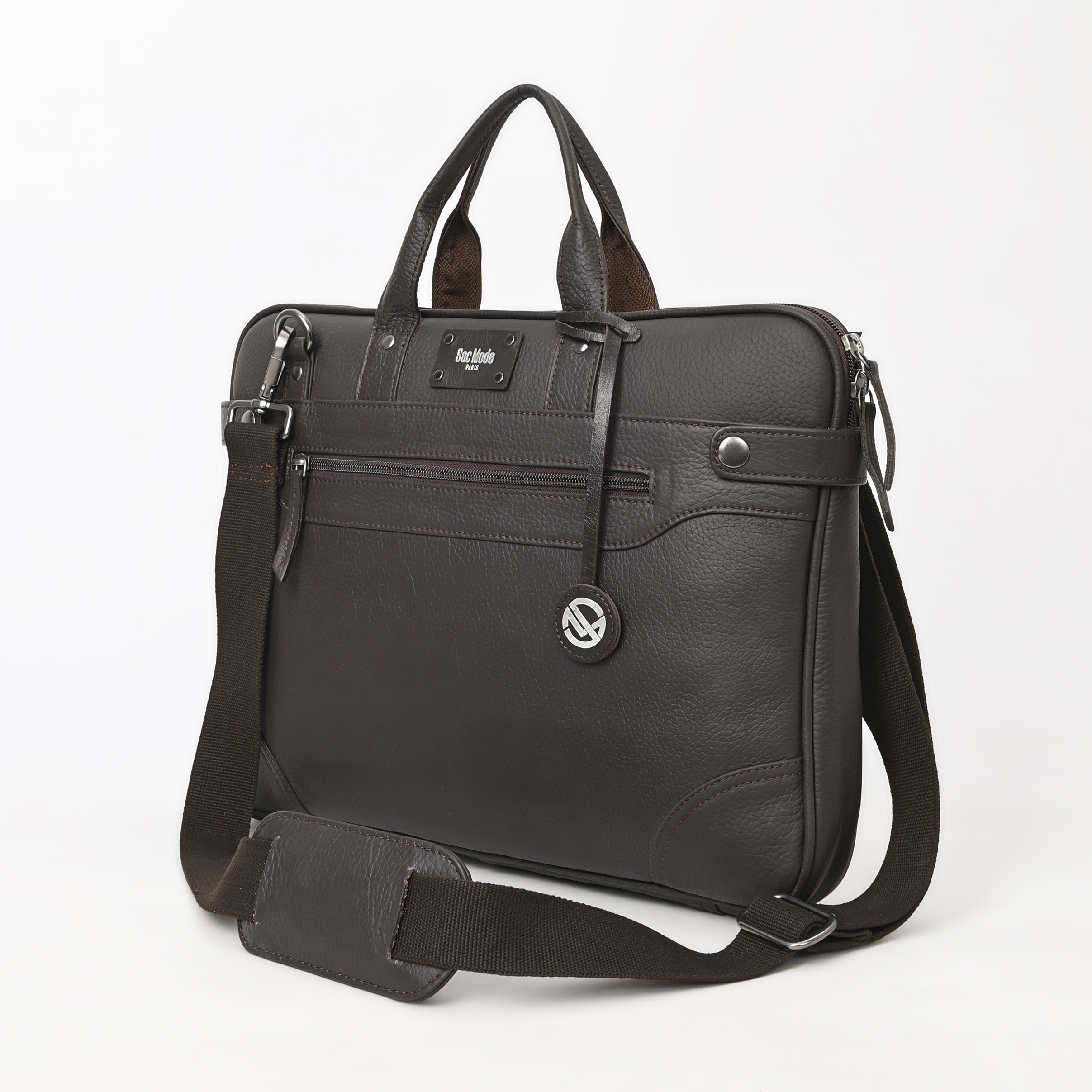 _DSC0887 copy Premium Grain Leather Laptop Messenger Bag for Business and Travel - Image 1